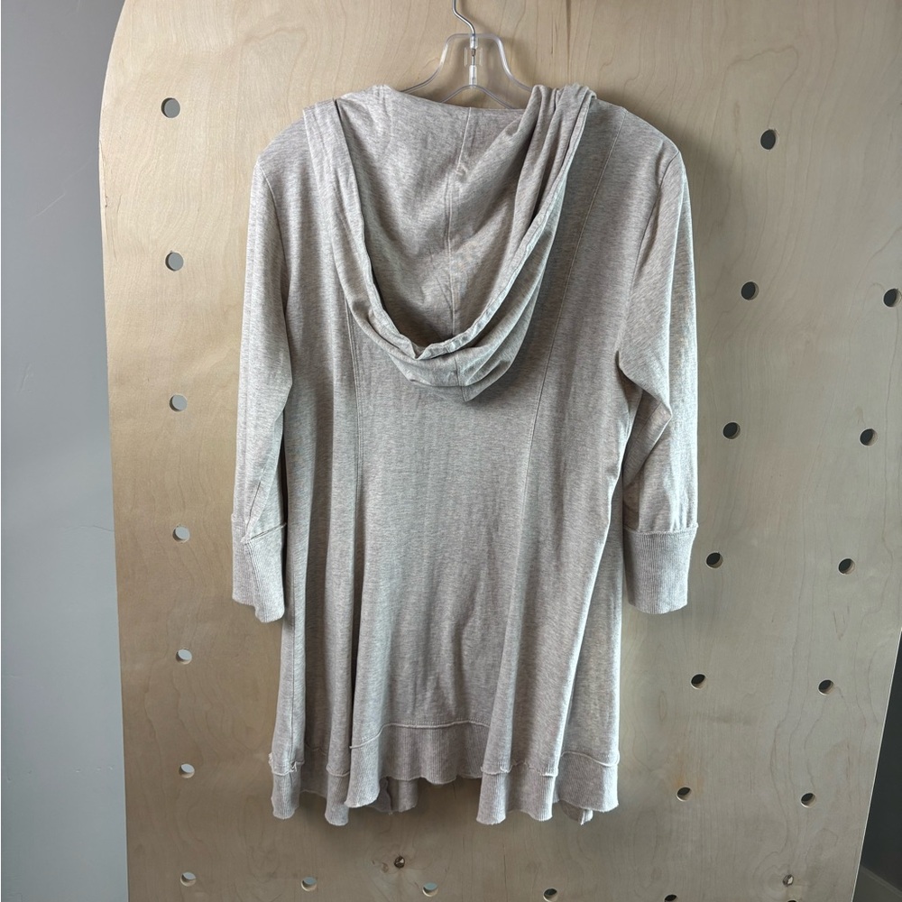 Caite Small Greta Hoodie Embroidered Kyla Seo Oatmeal Flax Shaped Zipper - Picture 8 of 8